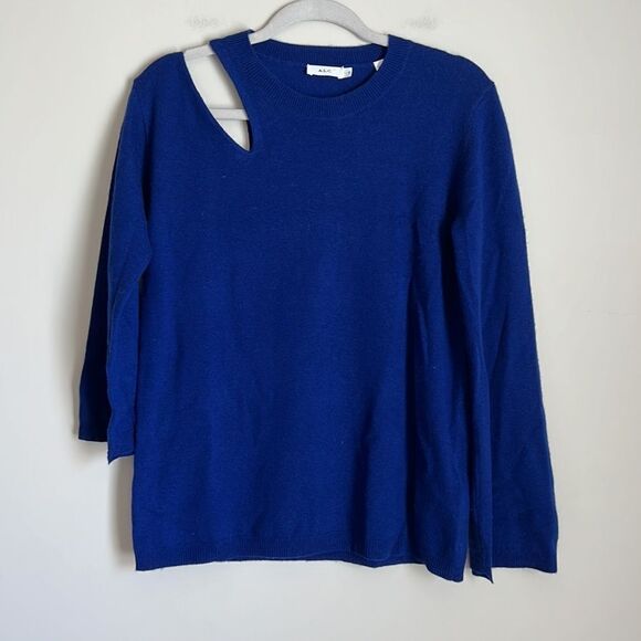 A.L.C. Blue Cutout Shoulder Sweater - Picture 3 of 7